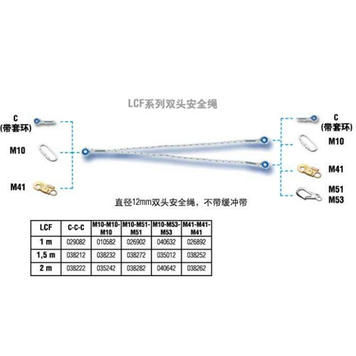 达克泰LCF12双头安全绳