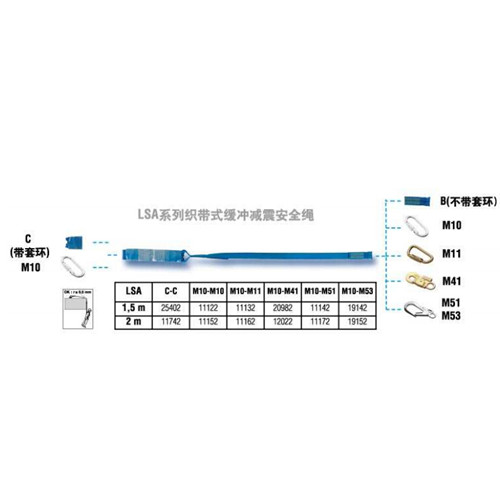 达克泰LSA系列织带式缓冲减震安全绳