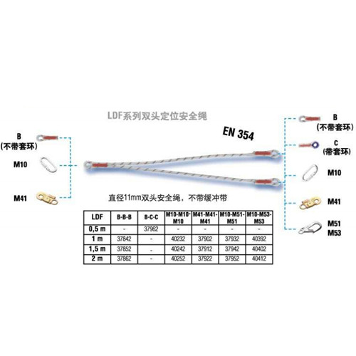 达克泰LDF双头定位安全绳